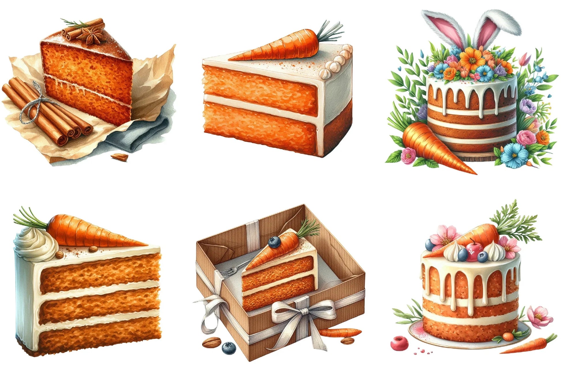 Carrot Cake Clipart Bundle - CraftNest - Digital Crafting and Art