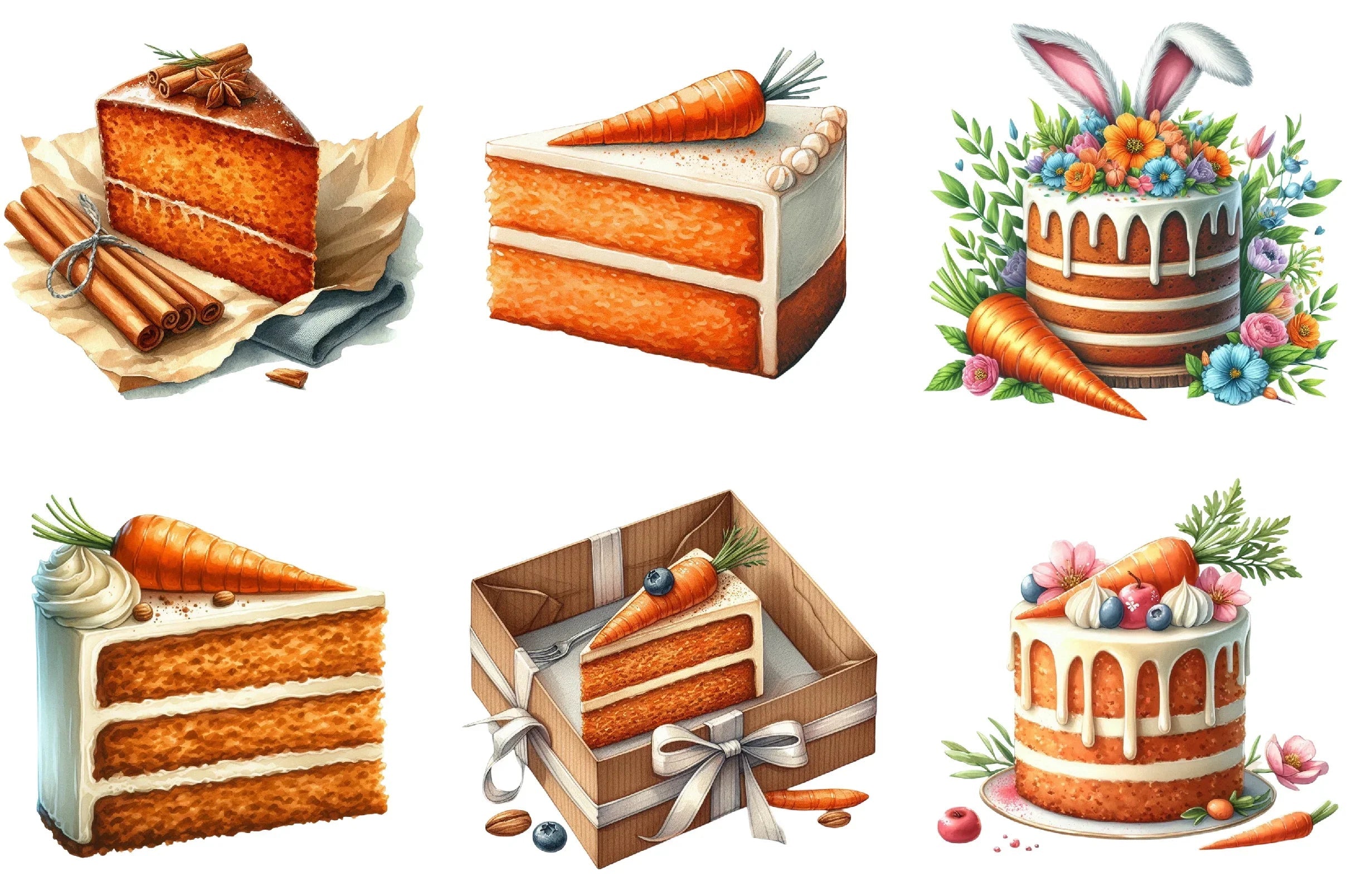 Carrot Cake Clipart Bundle - CraftNest - Digital Crafting and Art