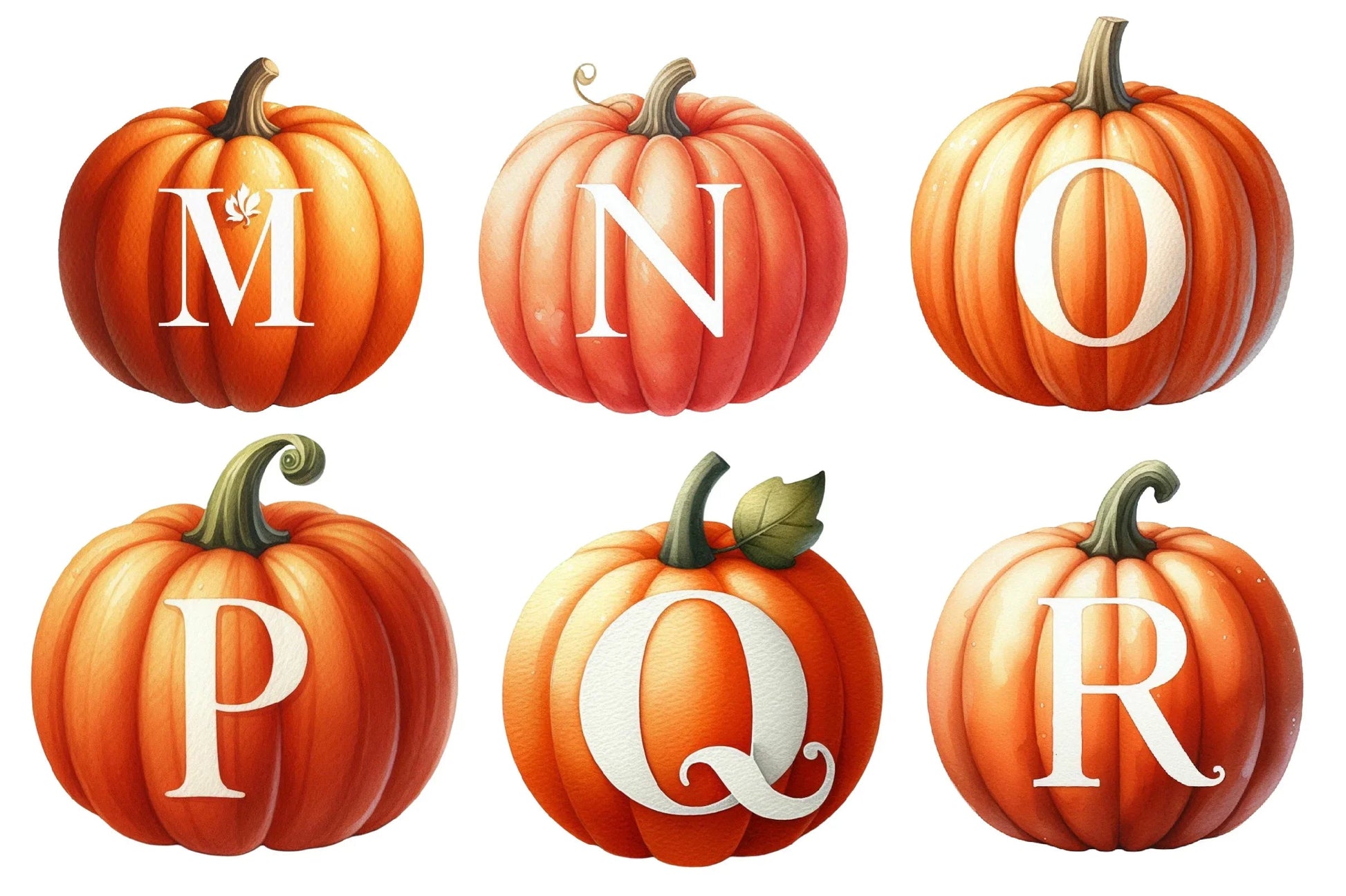 Pumpkin Letter Decals Clipart Bundle - CraftNest - Digital Crafting and Art
