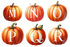 Pumpkin Letter Decals Clipart Bundle - CraftNest - Digital Crafting and Art