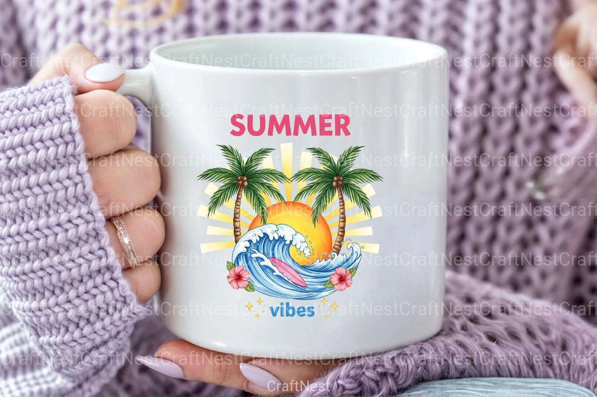 Summer Vibes Beach Flowers Clipart Bundle - CraftNest - Digital Crafting and Art