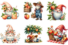 Summer Peach Gnome Clipart Bundle - CraftNest - Digital Crafting and Art