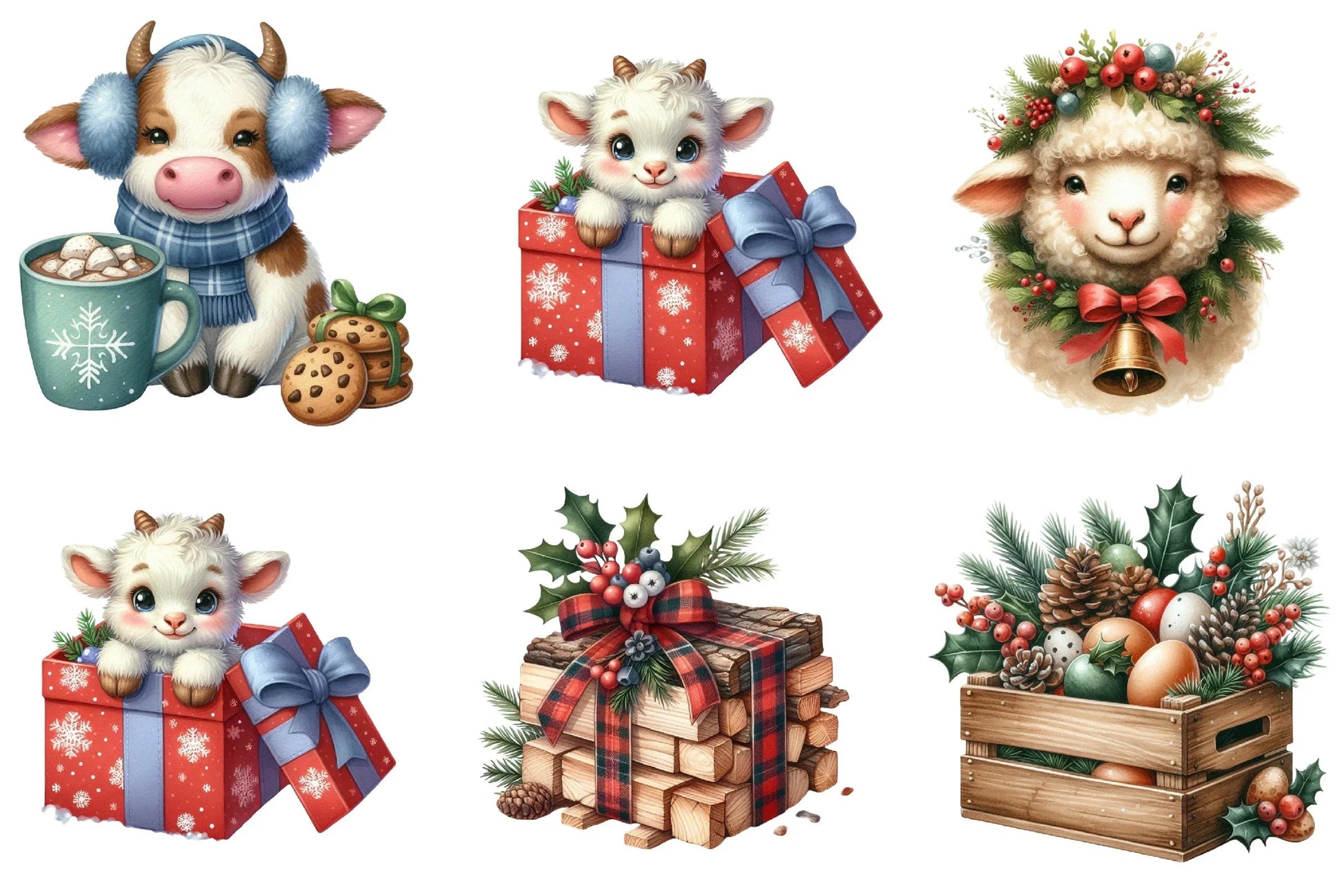 Christmas Farm Clipart Bundle - CraftNest - Digital Crafting and Art