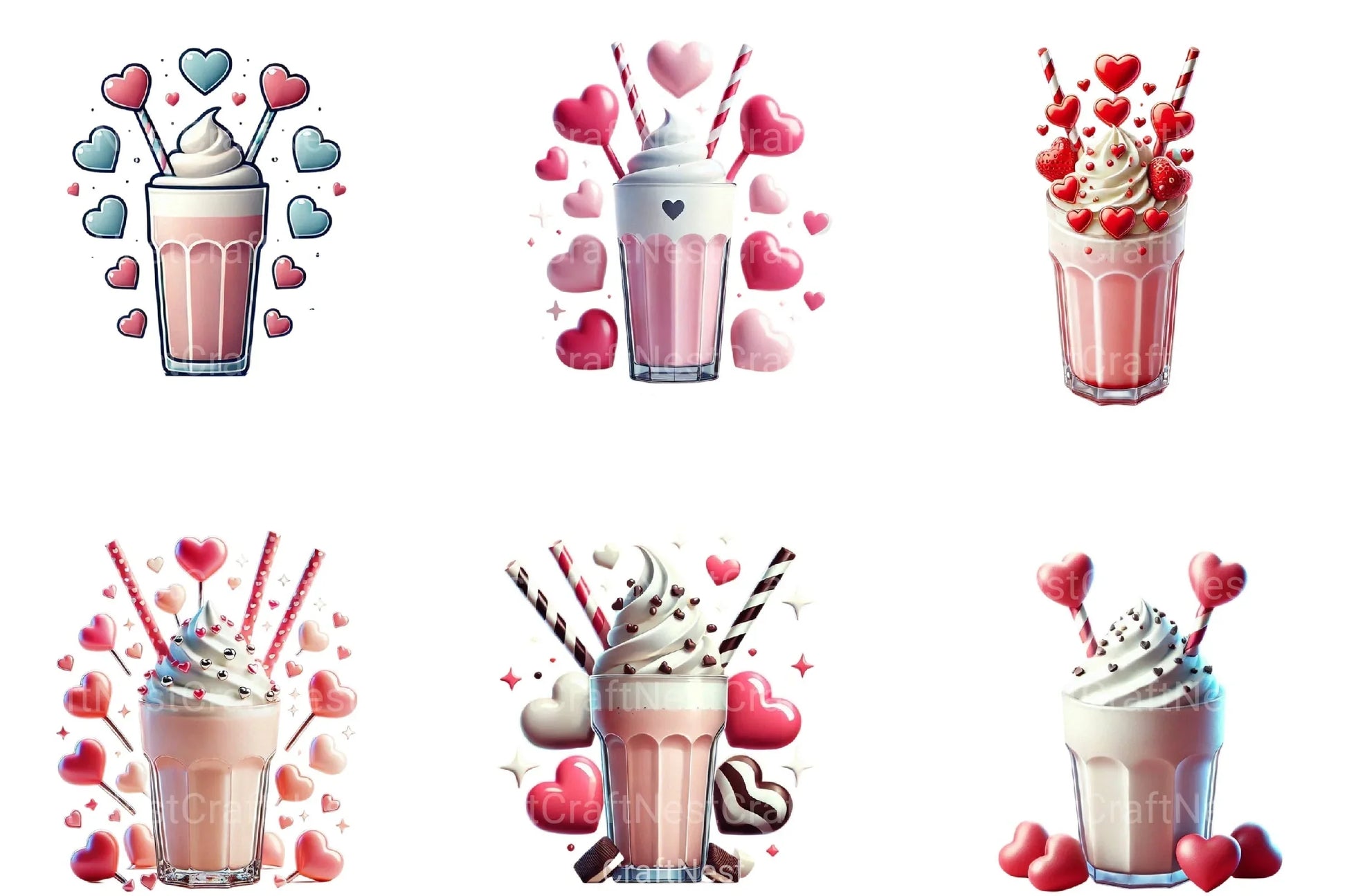 Valentine Coffee Cup Clipart Bundle 88 - CraftNest - Digital Crafting and Art