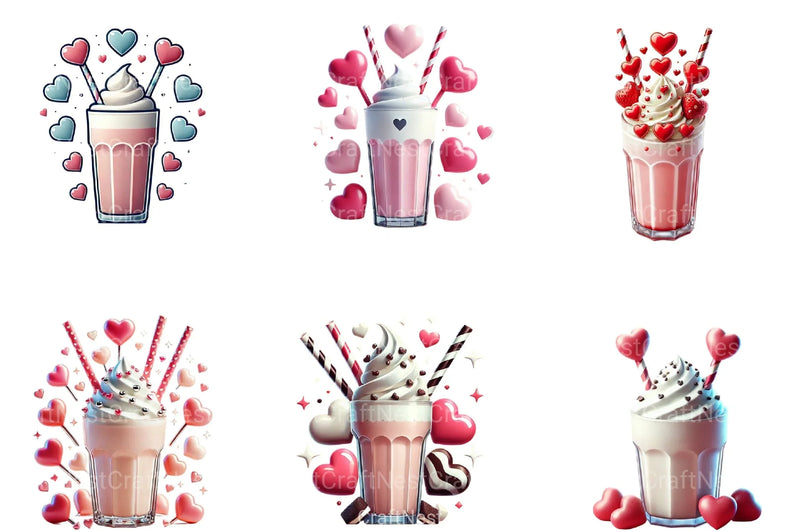 Valentine Coffee Cup Clipart Bundle 88 - CraftNest - Digital Crafting and Art