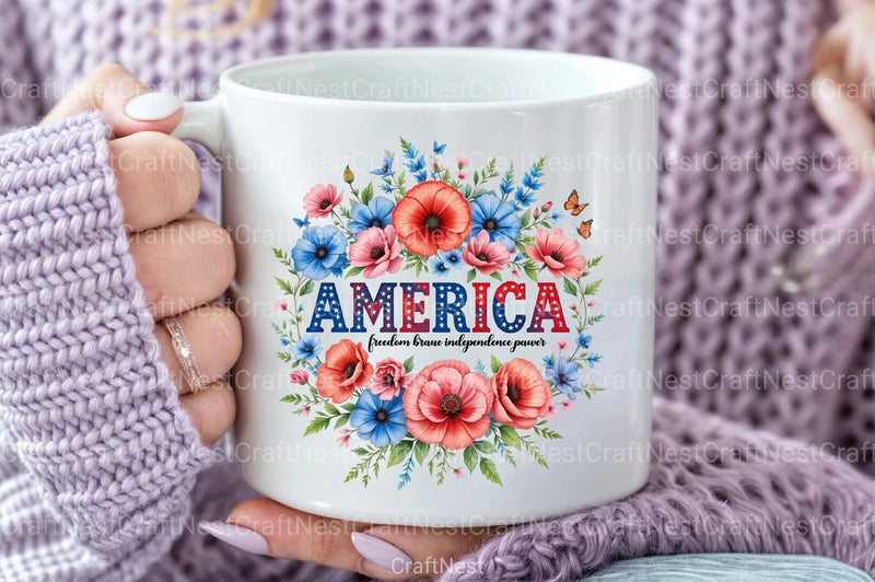 Floral 4th of July Patriotic Clipart Bundle - CraftNest - Digital Crafting and Art
