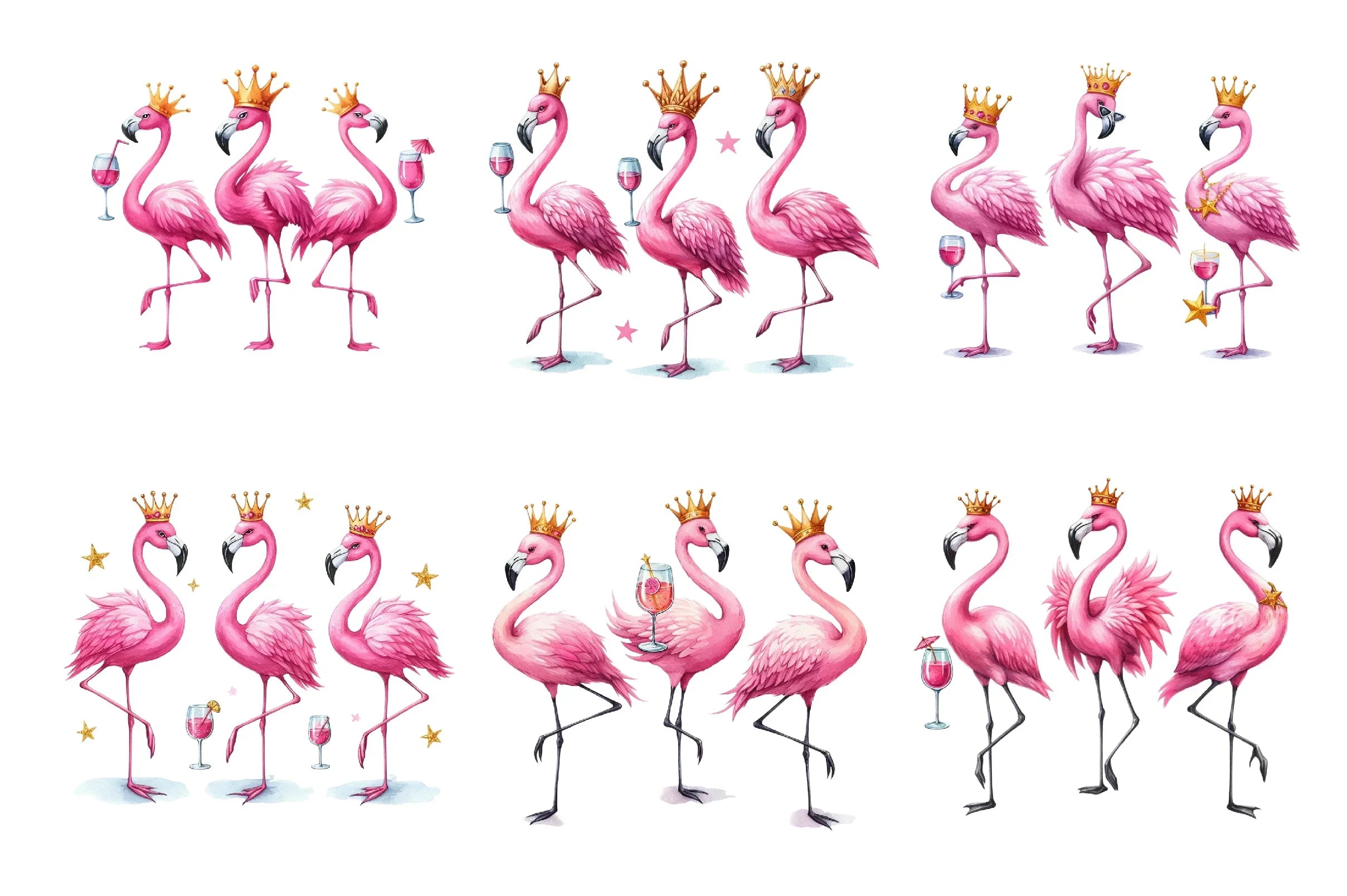 Funny Flamingo Clipart Bundle - CraftNest - Digital Crafting and Art