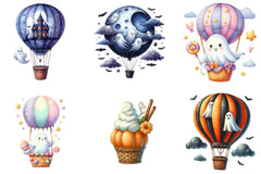 Halloween Hot Air Balloon Clipart Bundle - CraftNest - Digital Crafting and Art