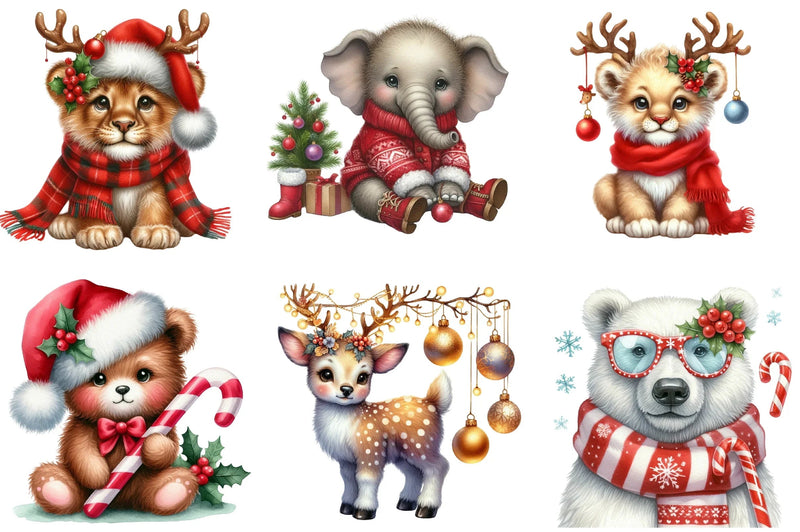 Christmas Animal Clipart Bundle - CraftNest - Digital Crafting and Art