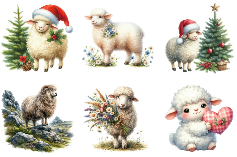 Sheep Clipart Bundle - CraftNest - Digital Crafting and Art
