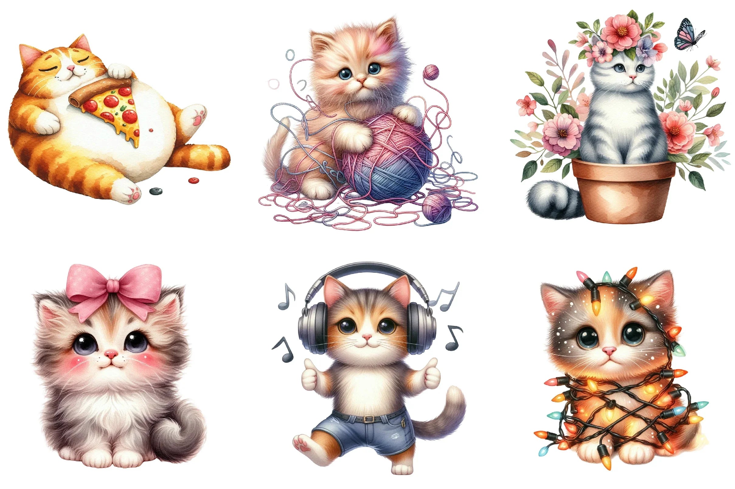 Cute Cat Clipart Bundle - CraftNest - Digital Crafting and Art