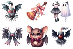 Gothic Coquette Halloween Clipart Bundle - CraftNest - Digital Crafting and Art