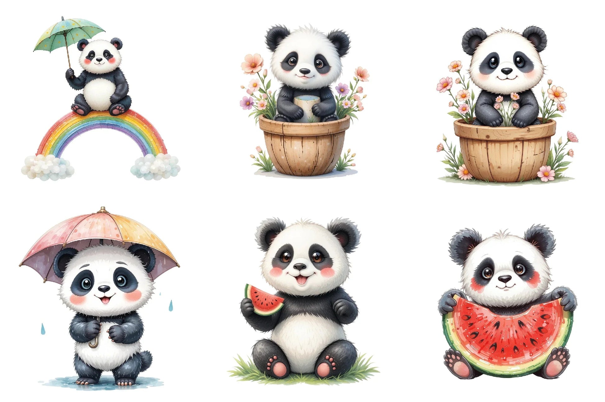 Cute Panda Clipart Bundle - CraftNest - Digital Crafting and Art