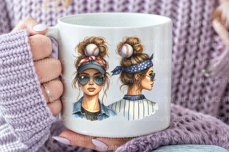 Messy Bun Bandana Mom Life Clipart Bundle 4 - CraftNest - Digital Crafting and Art