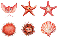 Red Ocean Animals Clipart Bundle - CraftNest - Digital Crafting and Art