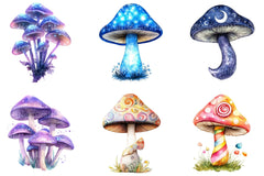 Magical Mushrooms Clipart Bundle 66 - CraftNest - Digital Crafting and Art
