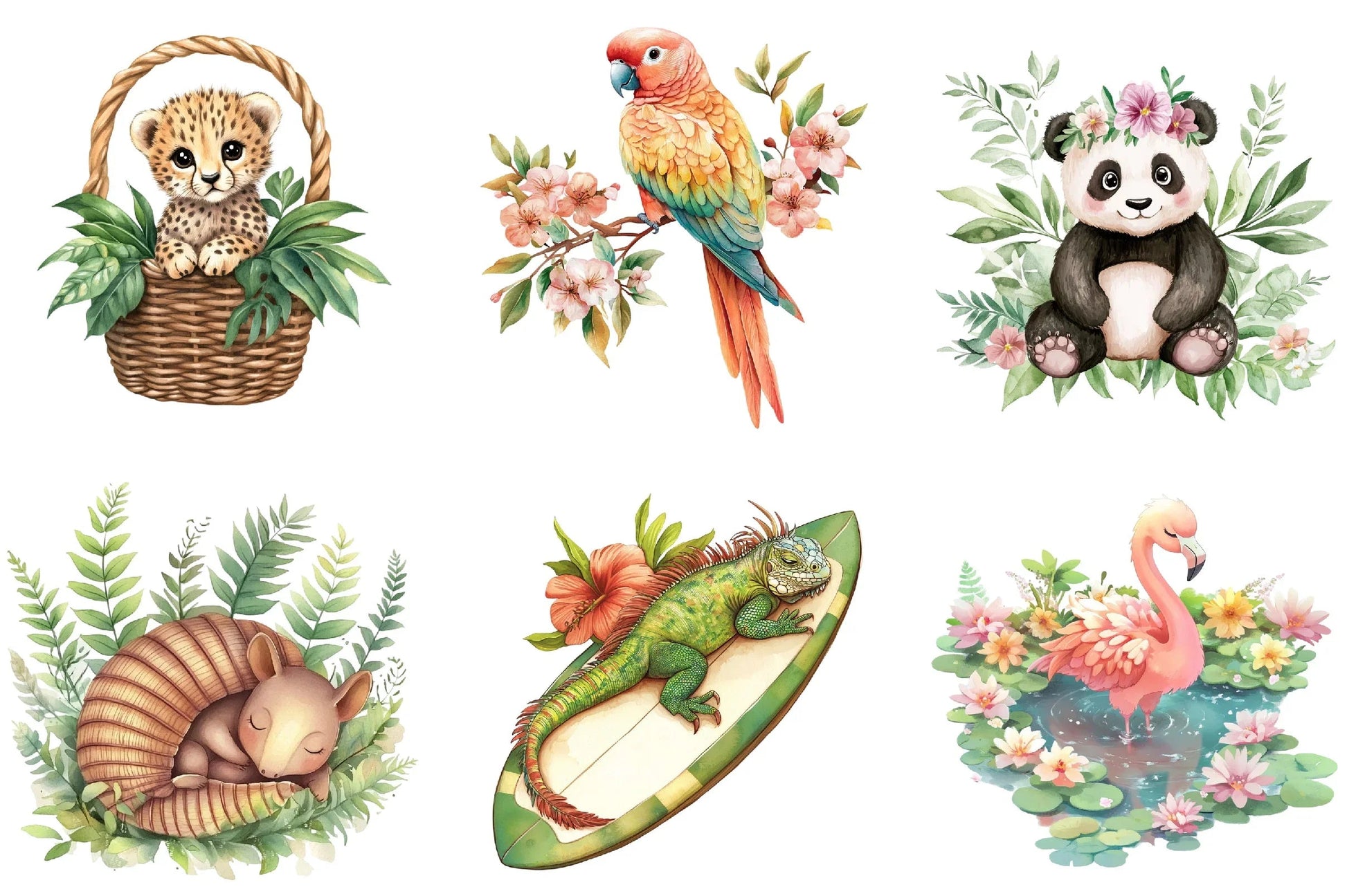 Boho Jungle Animals Summer Clipart Bundle - CraftNest - Digital Crafting and Art
