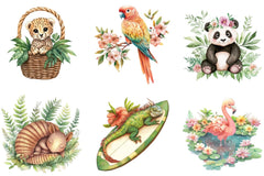 Boho Jungle Animals Summer Clipart Bundle - CraftNest - Digital Crafting and Art