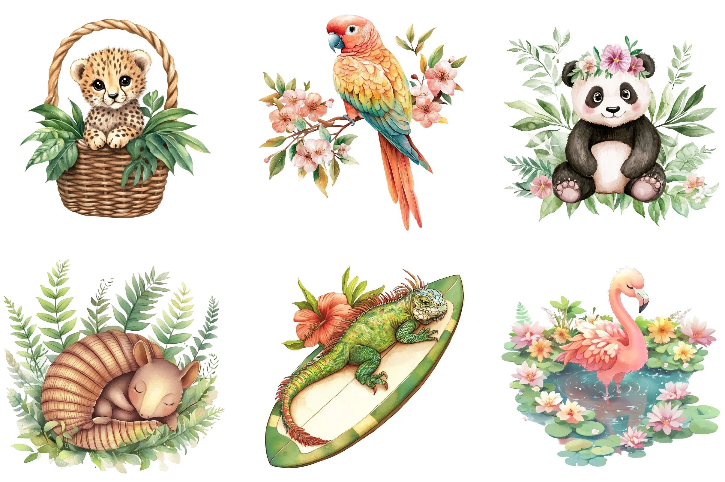 Boho Jungle Animals Summer Clipart Bundle - CraftNest - Digital Crafting and Art