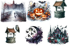 Scary Halloween Background Clipart Bundle - CraftNest - Digital Crafting and Art