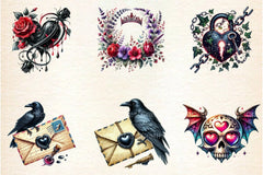 Gothic Valentine's Day Clipart Bundle 5 - CraftNest - Digital Crafting and Art