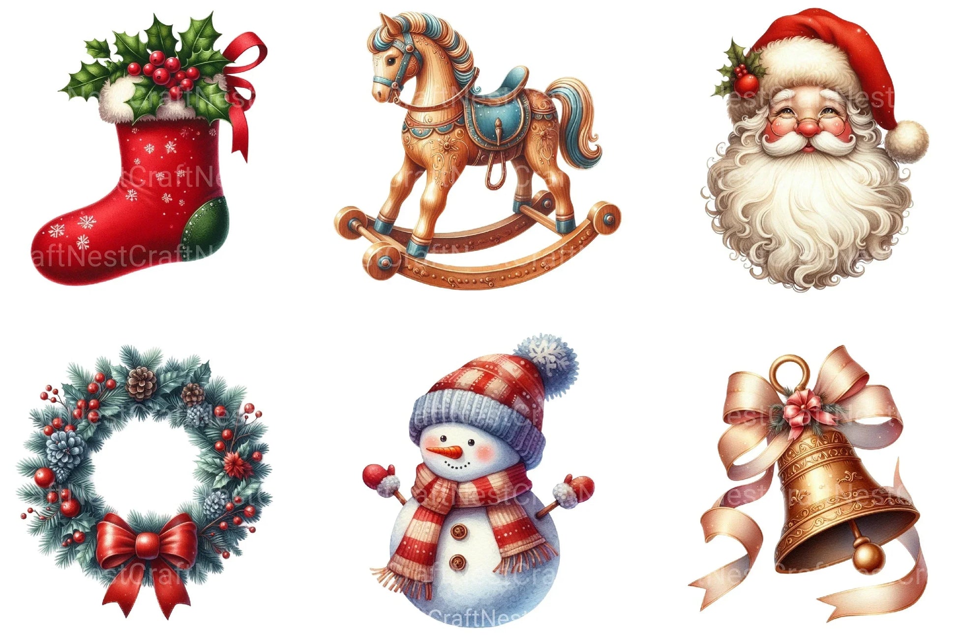 Christmas Vintage Clipart Bundle - CraftNest - Digital Crafting and Art