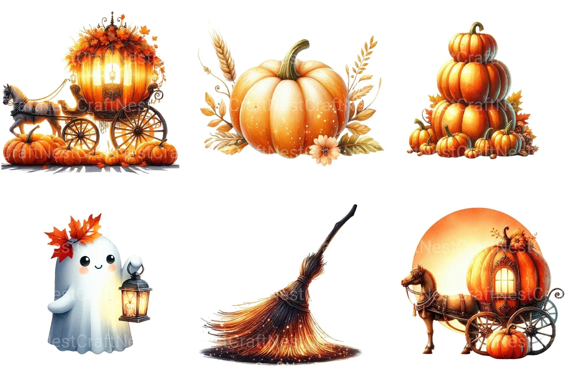 Autumn Dawn Halloween Clipart Bundle 2 - CraftNest - Digital Crafting and Art