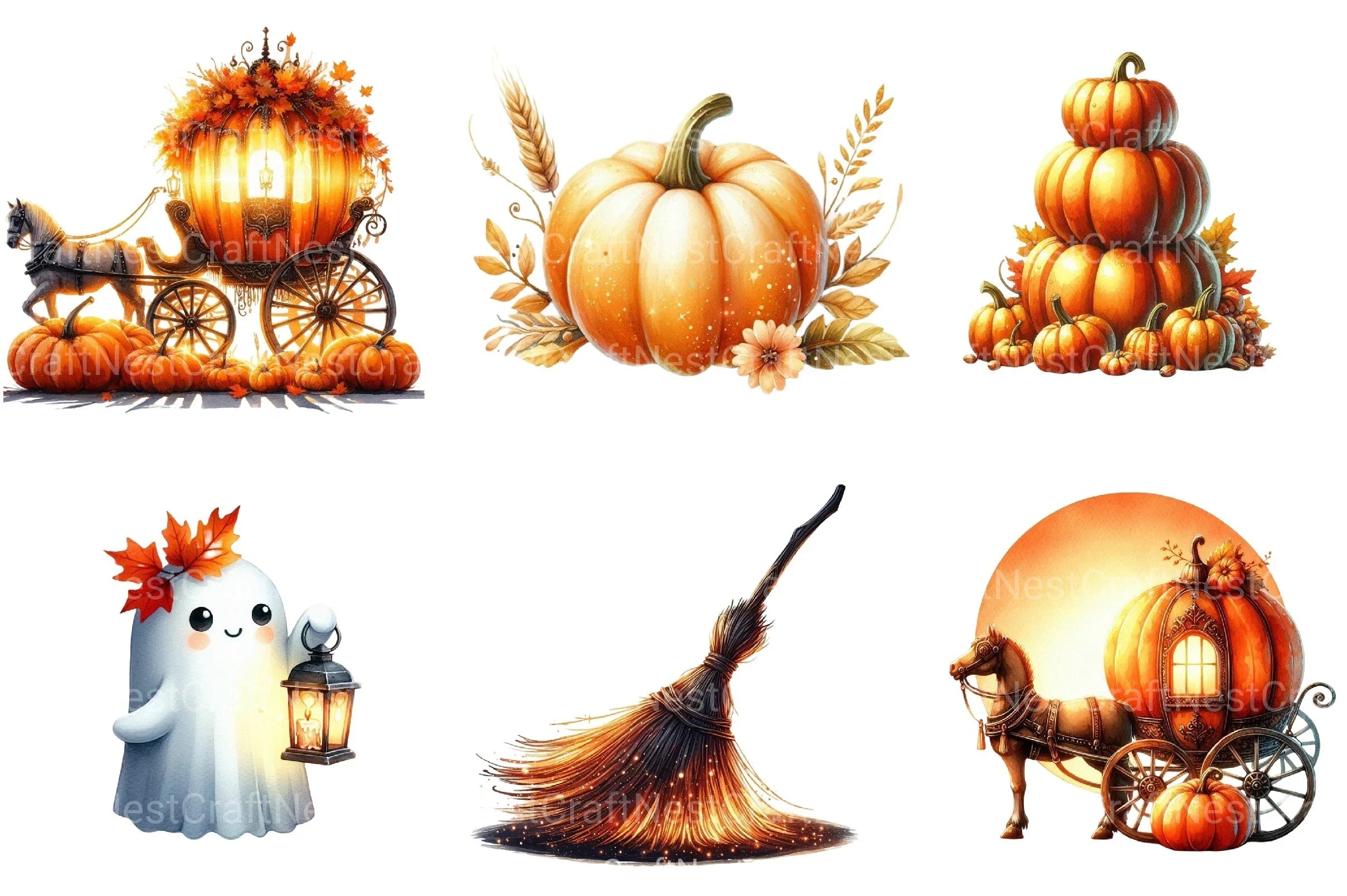 Autumn Dawn Halloween Clipart Bundle 2 - CraftNest - Digital Crafting and Art