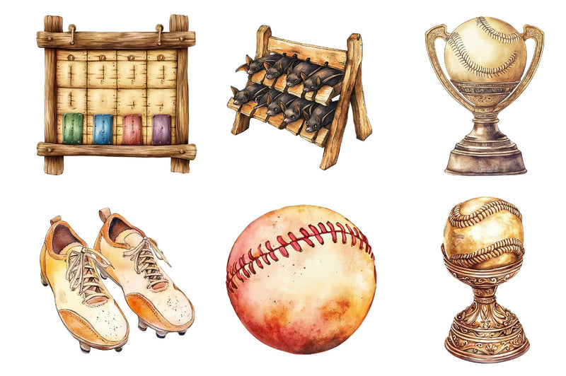 Vintage Softball Clipart Bundle - CraftNest - Digital Crafting and Art