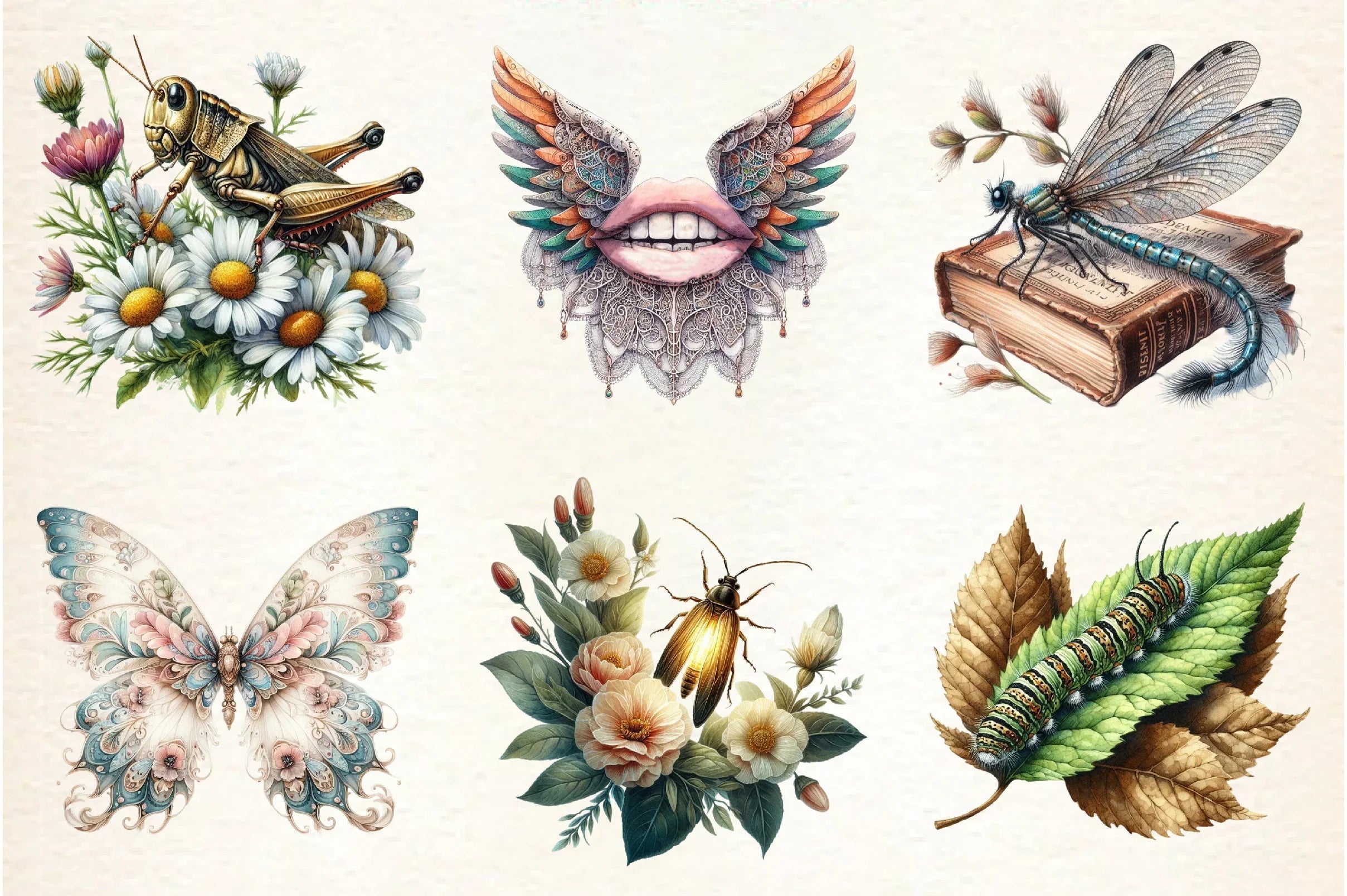 Vintage Spring Insect Clipart Bundle - CraftNest - Digital Crafting and Art