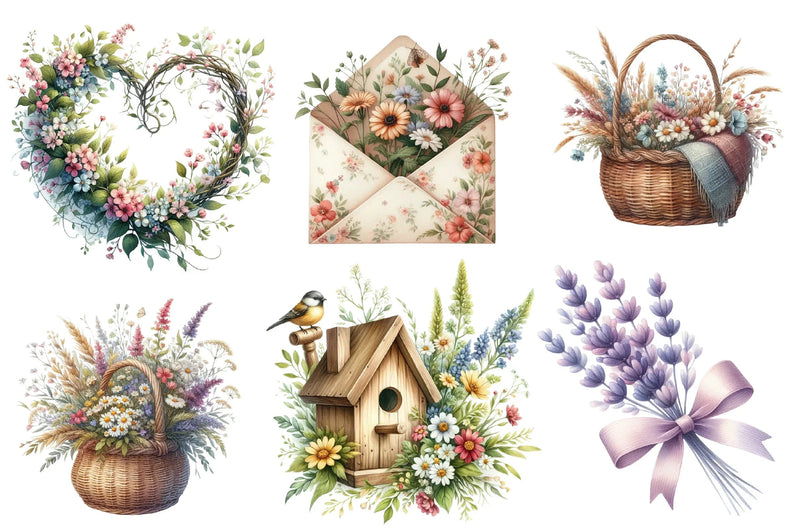 Spring Wildflower Clipart Bundle - CraftNest - Digital Crafting and Art