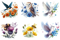 Wildflower & Winged Animal Clipart Bundle - CraftNest - Digital Crafting and Art