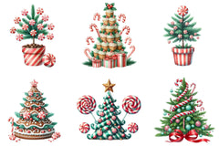 Peppermint Christmas Trees Clipart Bundle - CraftNest - Digital Crafting and Art