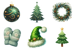 Green Christmas Clipart Bundle - CraftNest - Digital Crafting and Art