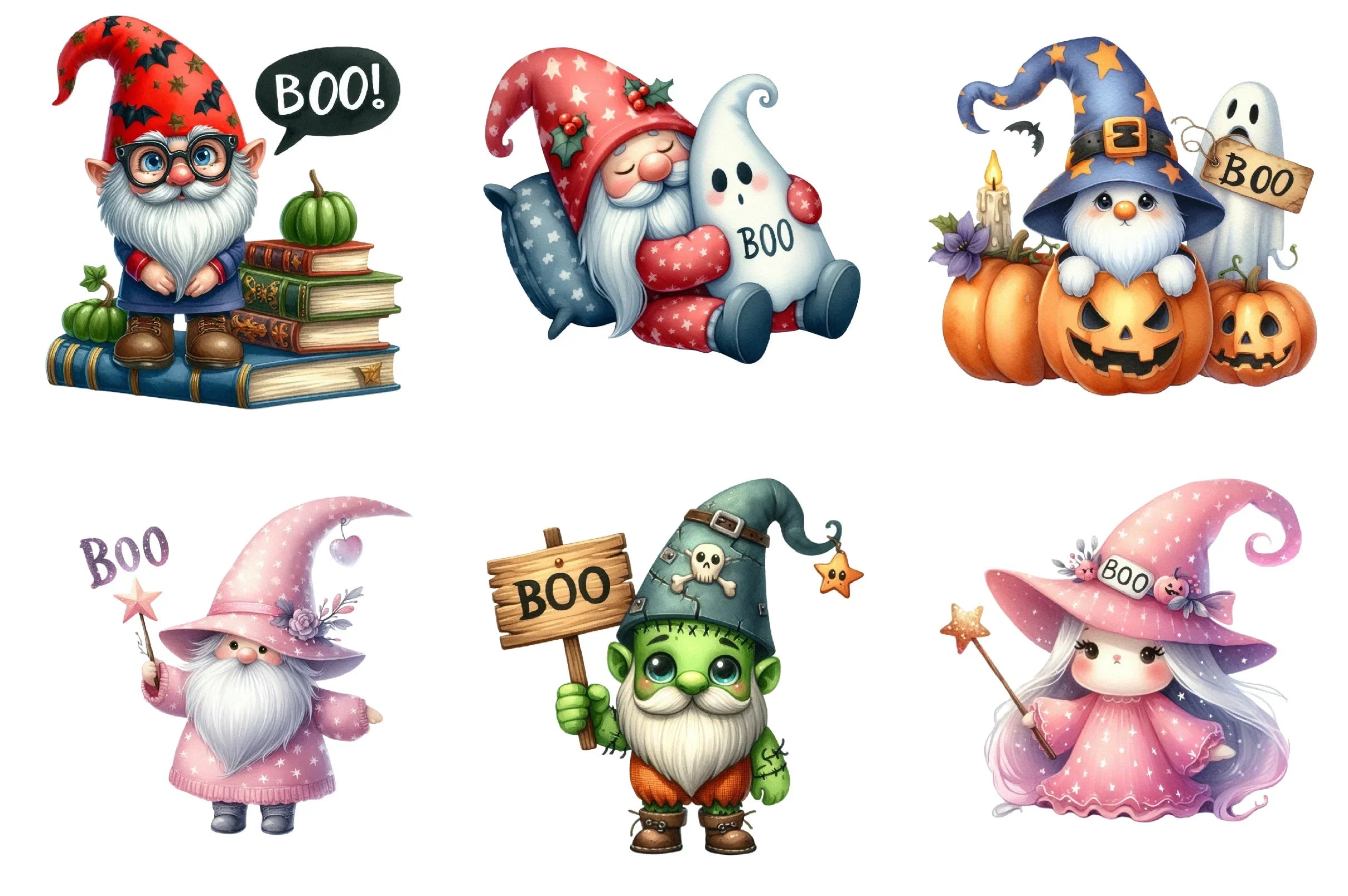 Halloween Gnome Spooky Boo Clipart Bundle - CraftNest - Digital Crafting and Art