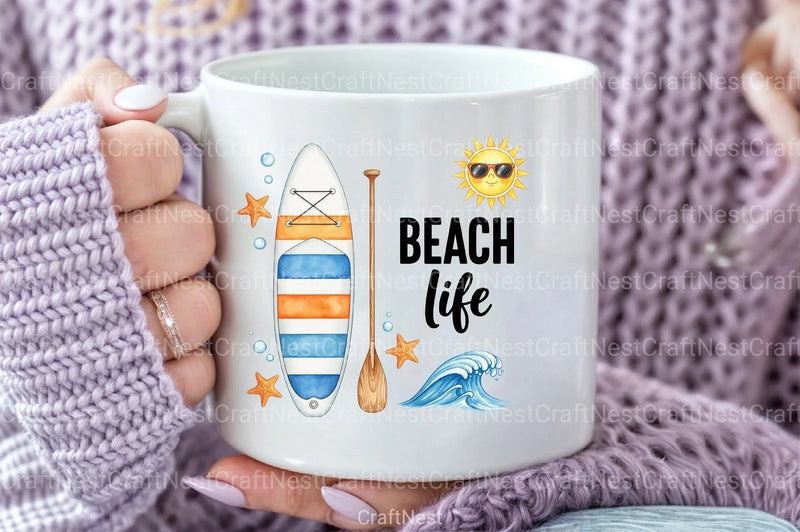 Beach Life Summer Clipart Bundle - CraftNest - Digital Crafting and Art