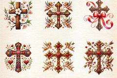Valentine Cross Clipart Bundle 5 - CraftNest - Digital Crafting and Art