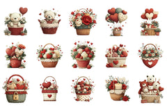 Valentine Heart Basket Clipart Bundle - CraftNest - Digital Crafting and Art