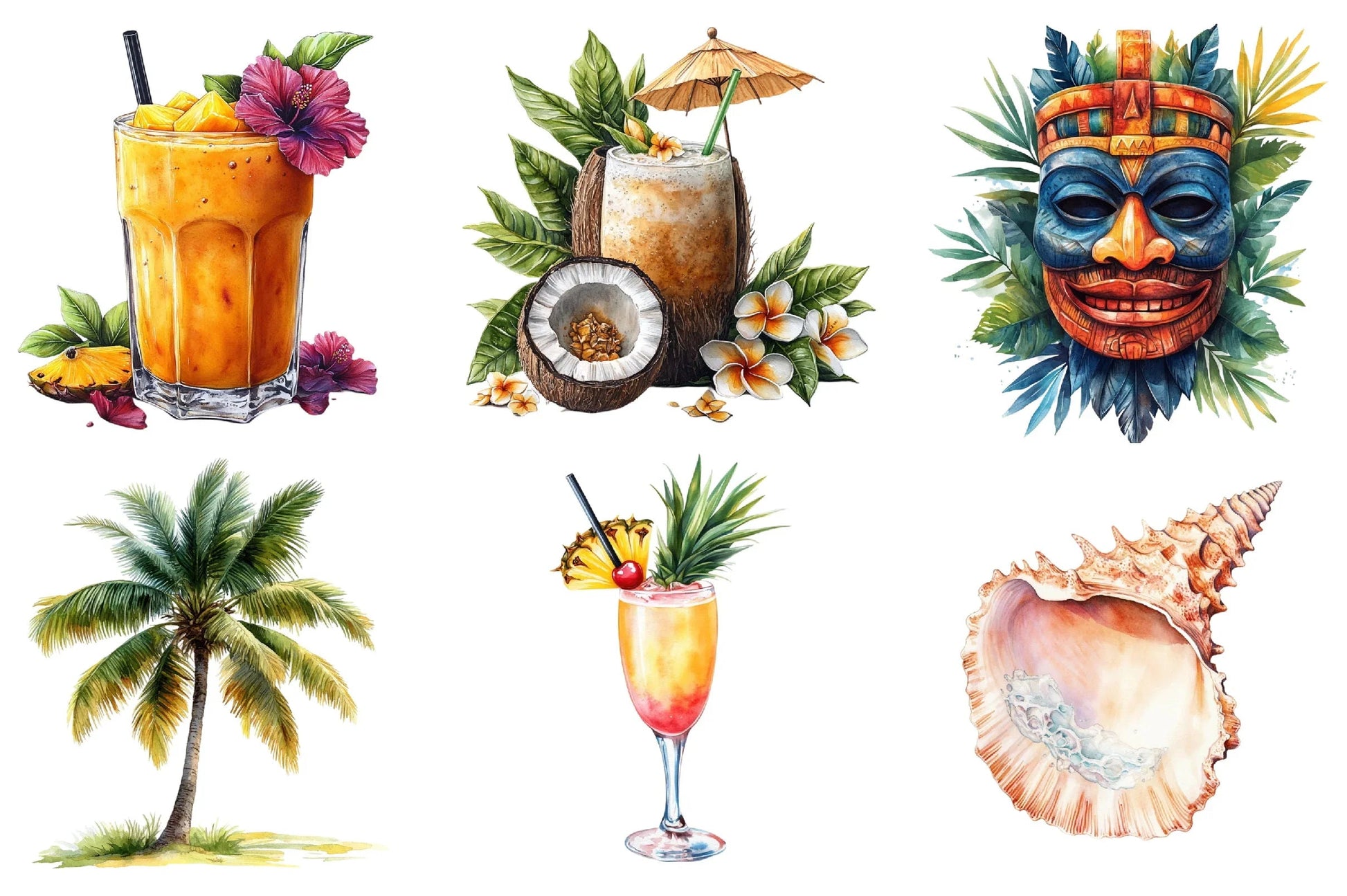 Hawaiian Summer Clipart Bundle - CraftNest - Digital Crafting and Art