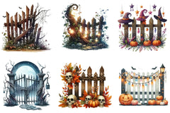 Halloween Fence Clipart Bundle 1 - CraftNest - Digital Crafting and Art