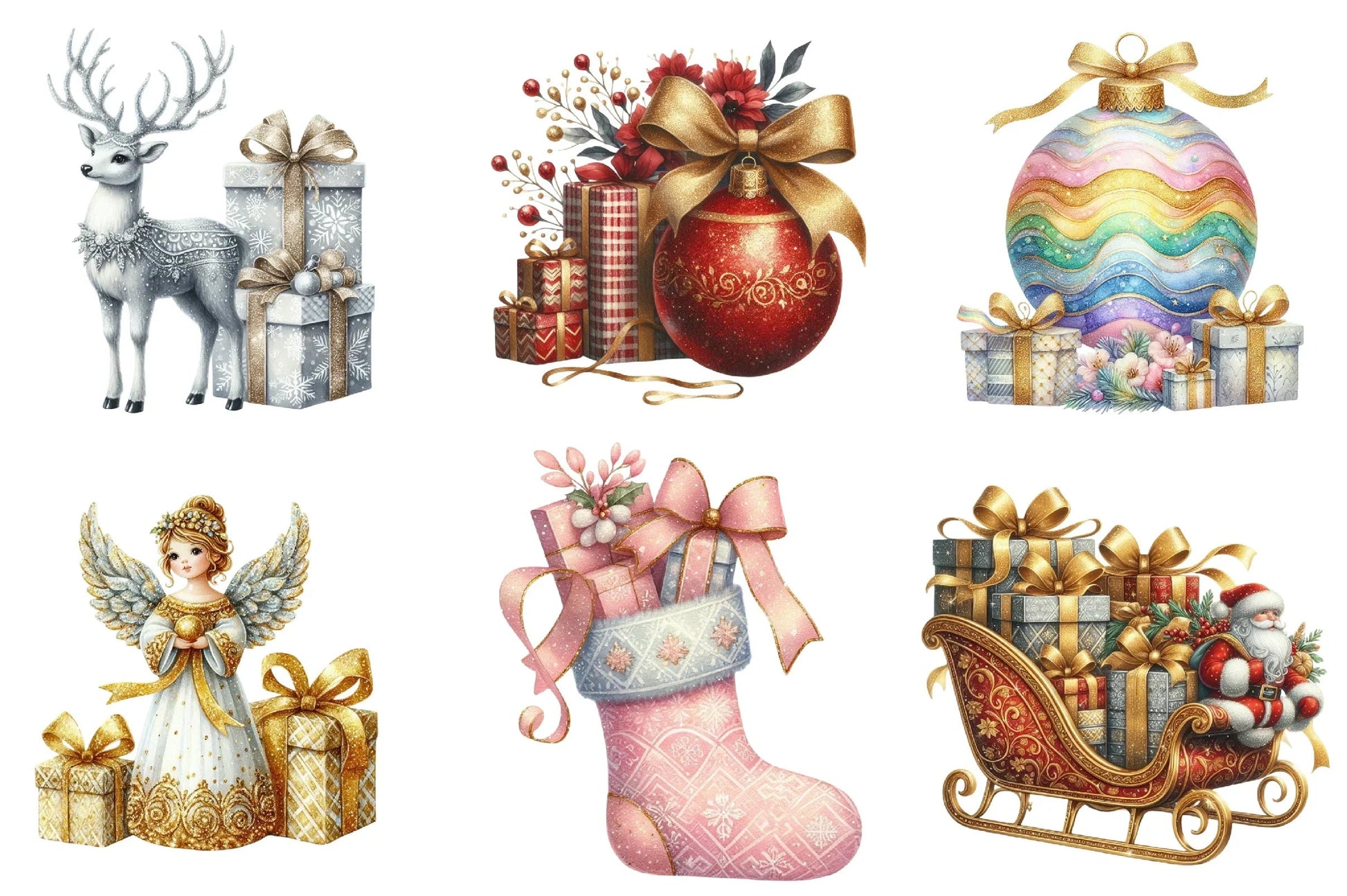 Glitter Christmas Clipart Bundle - CraftNest - Digital Crafting and Art