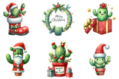 Christmas Cactus Clipart Bundle - CraftNest - Digital Crafting and Art