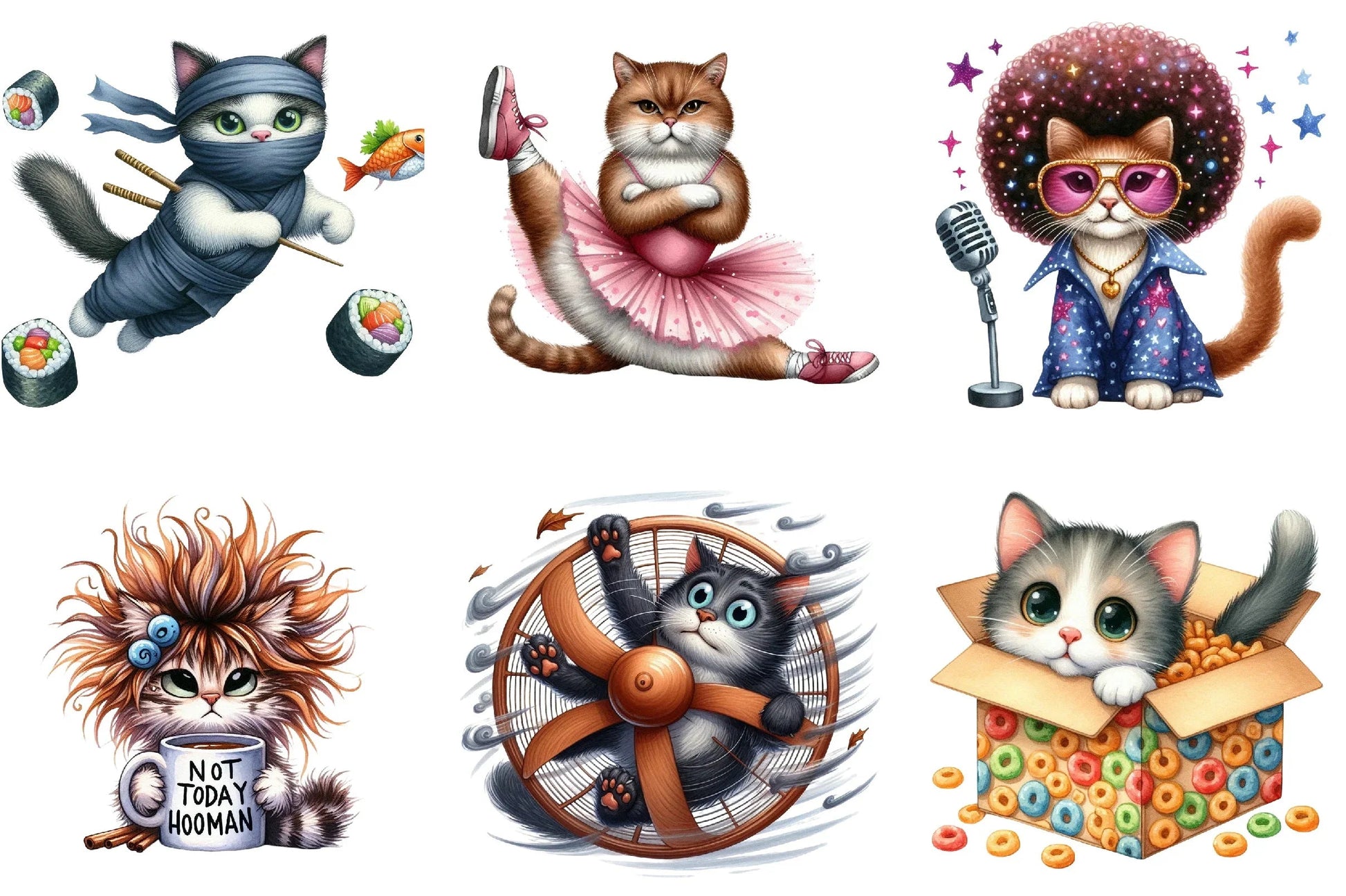 Quirky Crazy Cats Clipart Bundle - CraftNest - Digital Crafting and Art
