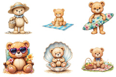 Summer Teddy Bear Clipart Bundle - CraftNest - Digital Crafting and Art
