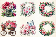 Spring Azalea Flower Clipart Bundle - CraftNest - Digital Crafting and Art