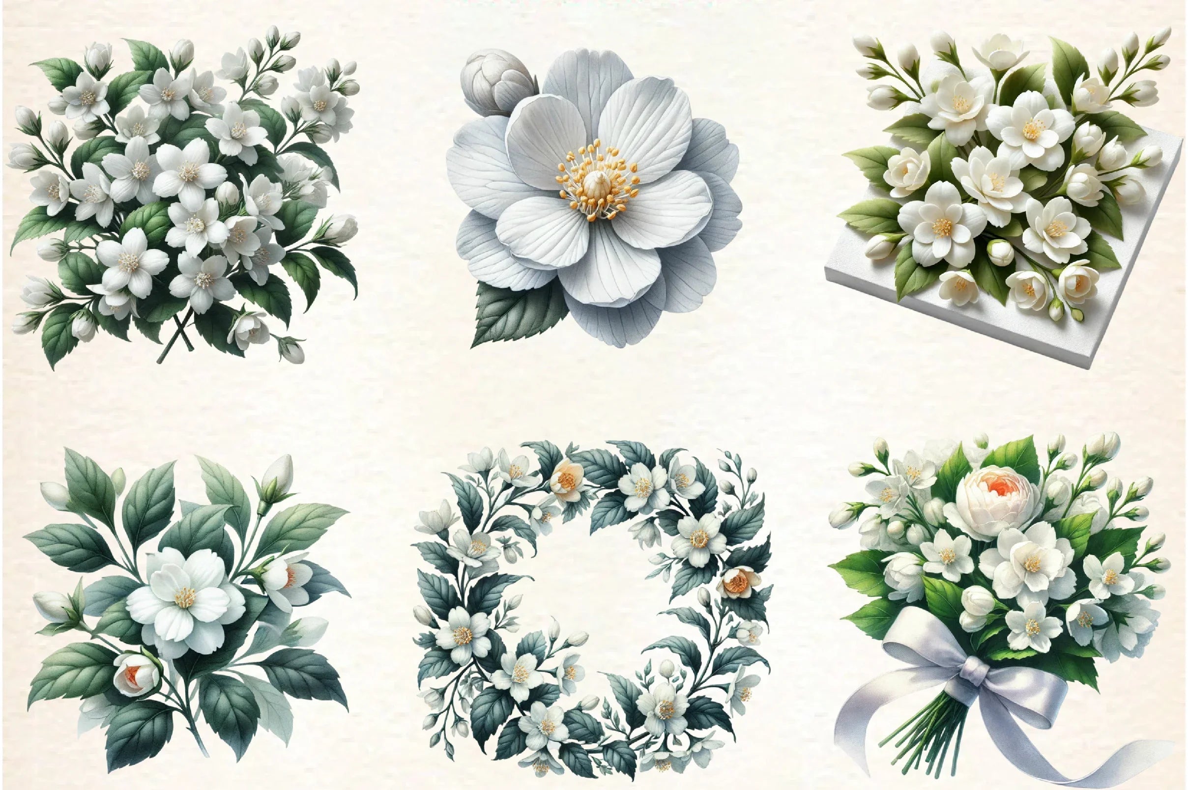 Spring Jasmine Flower Clipart Bundle - CraftNest - Digital Crafting and Art