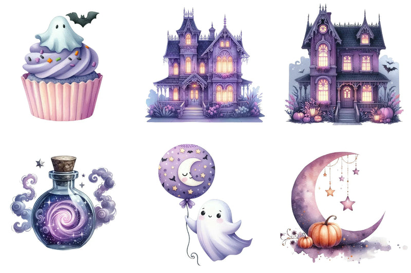 Lavender Halloween Clipart Bundle - CraftNest - Digital Crafting and Art