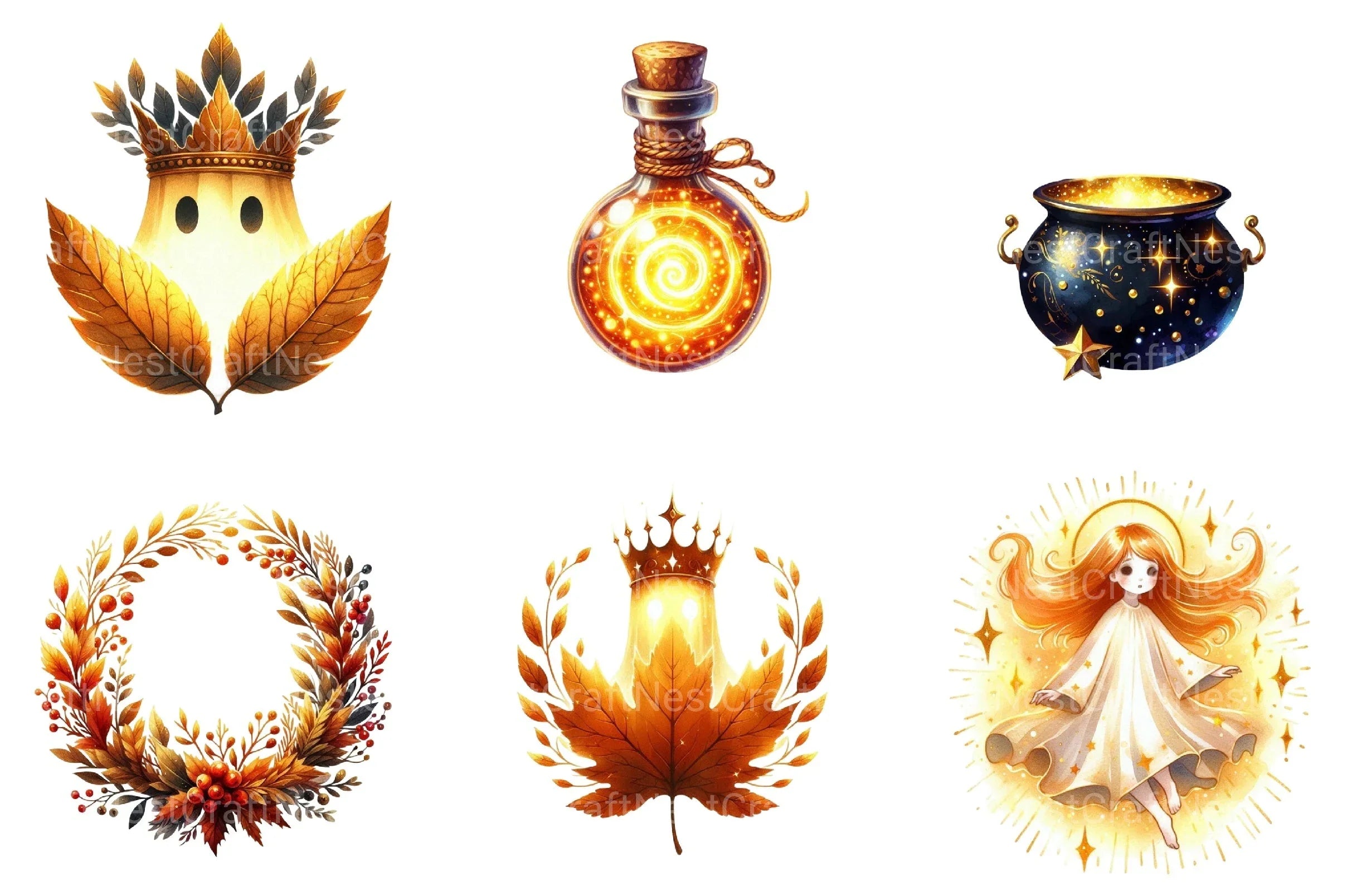 Golden Hour Halloween Clipart Bundle - CraftNest - Digital Crafting and Art