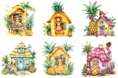 Pineapple House Girls Clipart Bundle - CraftNest - Digital Crafting and Art