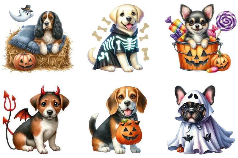 Cute Halloween Dogs Clipart Bundle - CraftNest - Digital Crafting and Art